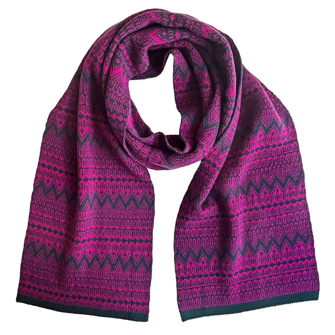 Eagle Products Merino-Schal ASTRID mit Norwegermuster tanne / lila