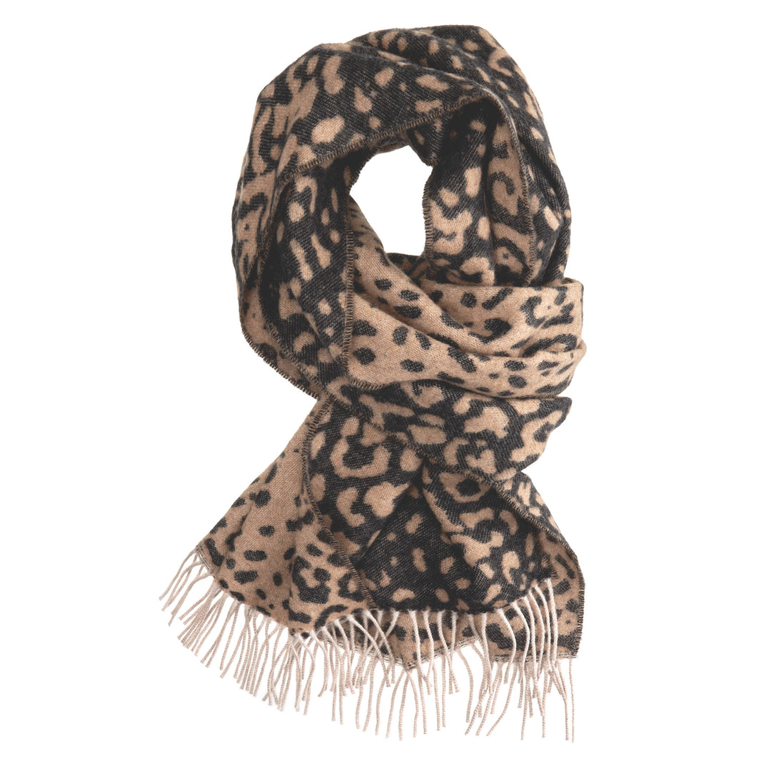 Eagle Products Kaschmirschal LEO mit Leopardenmuster kamel schwarz