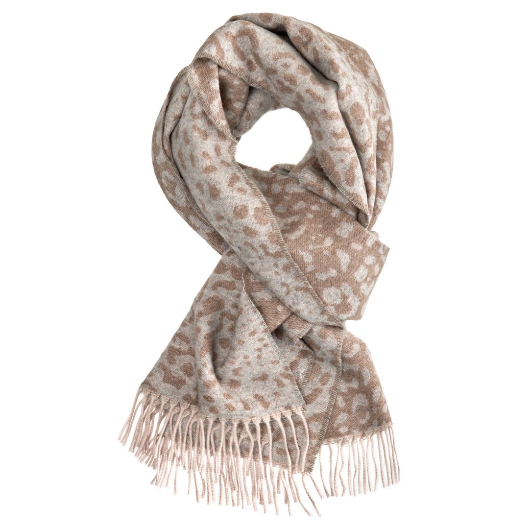 Eagle Products Kaschmirschal LEO mit Leopardenmuster hellgrau dunkelnatur