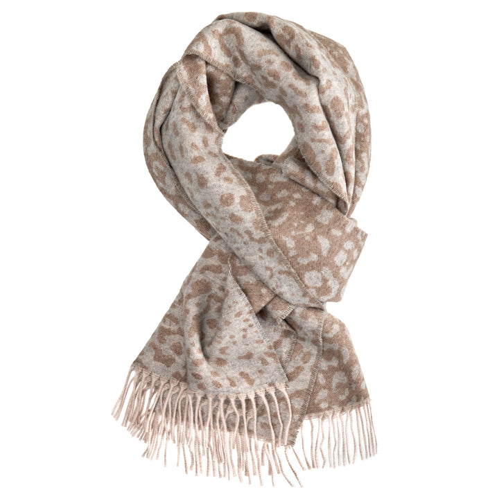 Eagle Products Kaschmirschal LEO mit Leopardenmuster hellgrau dunkelnatur