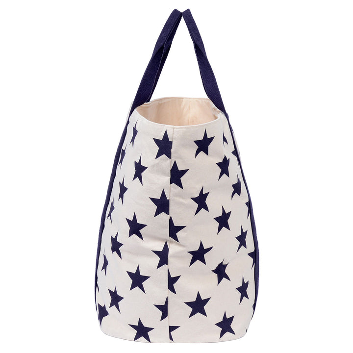 Fiolini XXL Strandtasche Stars Ecru / Blau