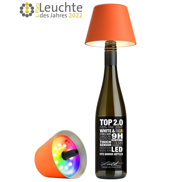 Sompex RGB Akku Flaschenleuchte Top 2.0 Orange