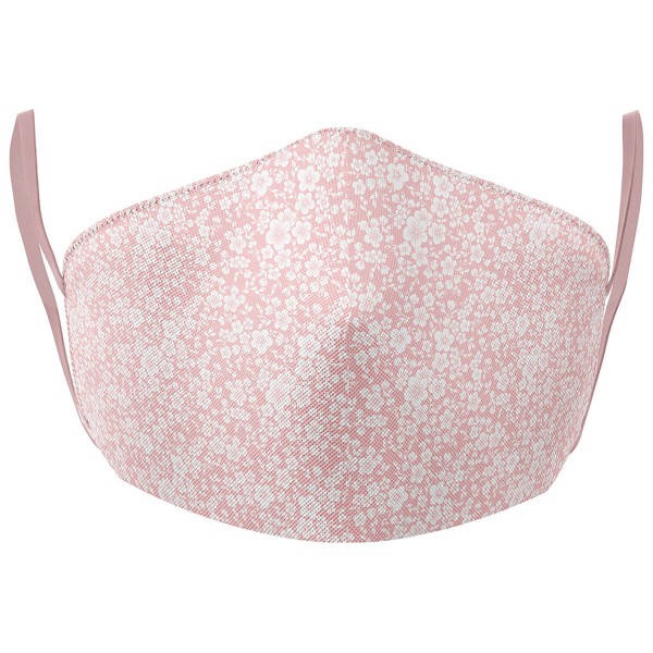 Stoffmaske white flowers
