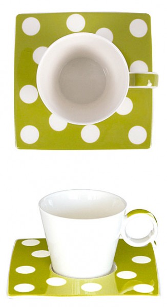 Espresso-Tasse Punkte grün