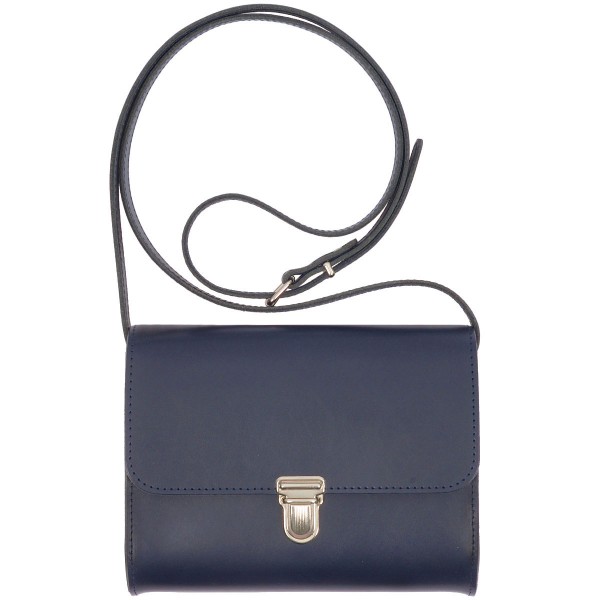 Papoutsi Brottasche Leder Marineblau