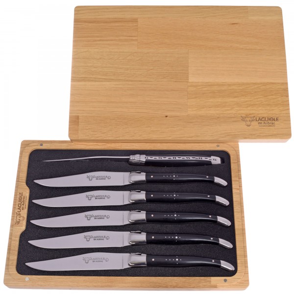 Steakmesser Set 6 personenEbenholz Laguiole en Aubrac