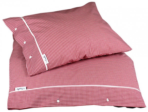 Kinderbettwäsche Boston Gingham rot