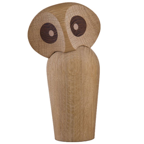 Holzfigur Eule Owl Eiche natur