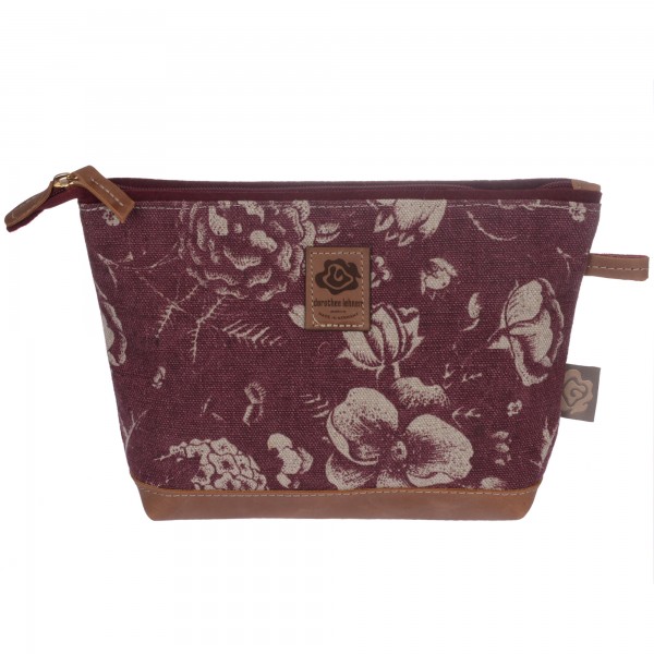 Kulturtasche Blossom dunkelrot