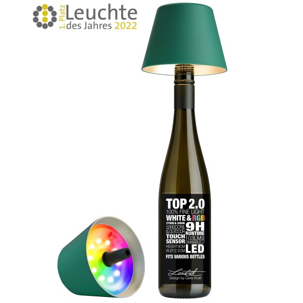 Sompex RGB Akku Flaschenleuchte Top 2.0 Grün