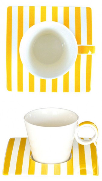 Espresso-Tasse Streifen gelb