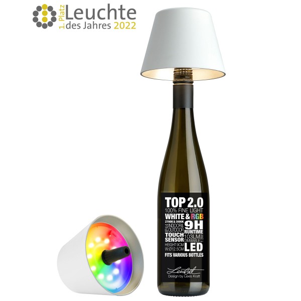 Sompex RGB Akku Flaschenleuchte Top 2.0 Weiß