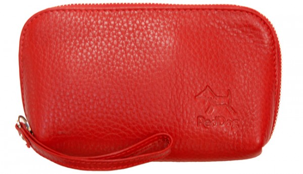 Schminktasche Leder rot