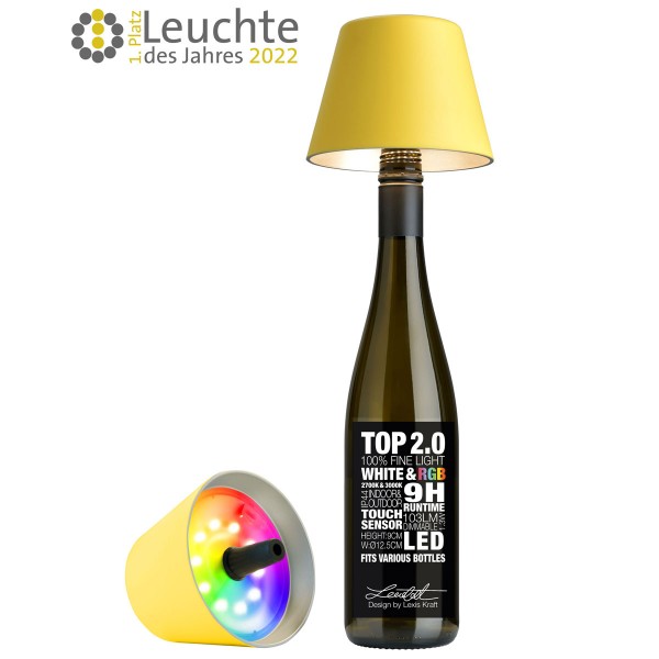 Sompex RGB Akku Flaschenleuchte Top 2.0 Gelb