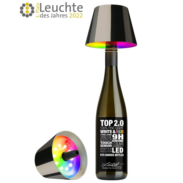 Sompex RGB Akku Flaschenleuchte Top 2.0 Space Grau