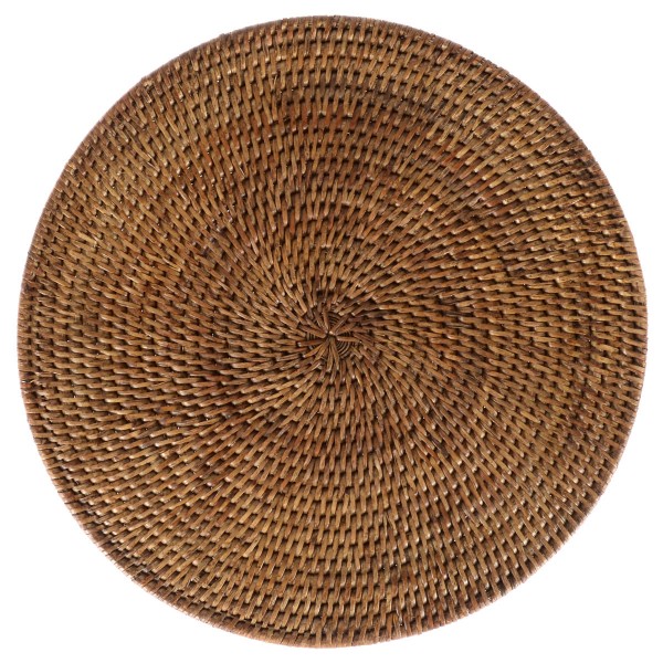 Fiolini Tischset Rattan Rund Antique Brown