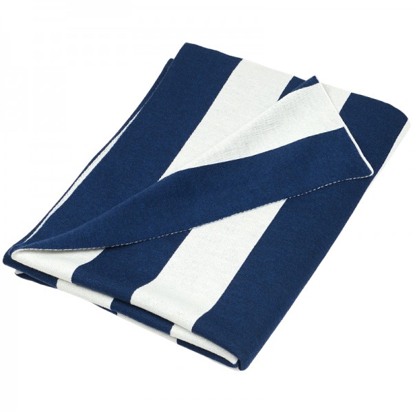 Merino Decke Strips blau Lenz Leif
