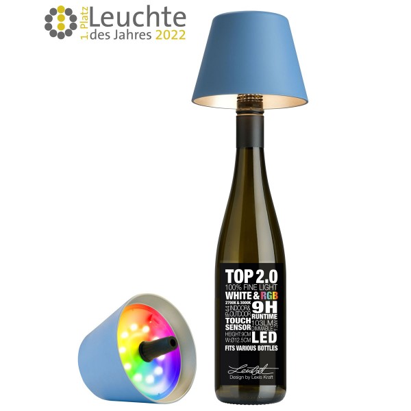 Sompex RGB Akku Flaschenleuchte Top 2.0 Blau