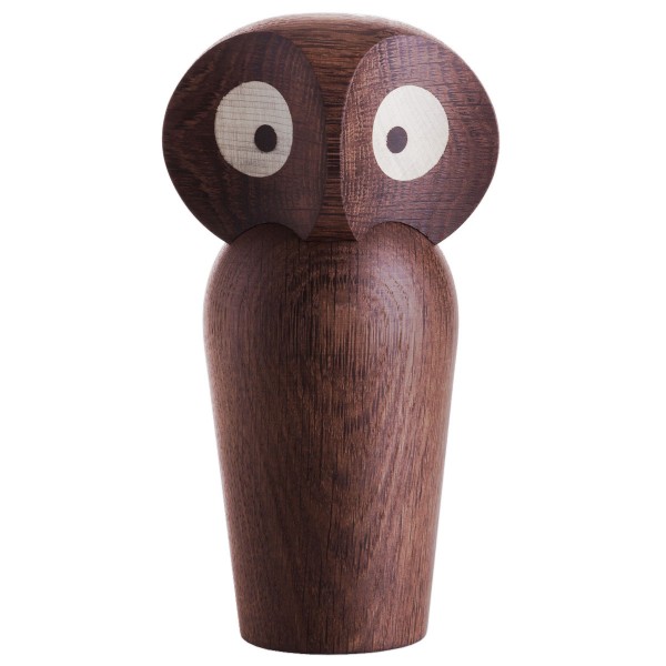 Holzfigur Eule Owl Eiche smoked ArchitectMade