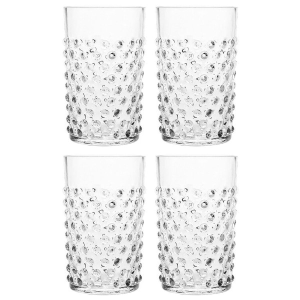 KLIMCHI Hobnail Wasserglas Kristall 4er Set Klar