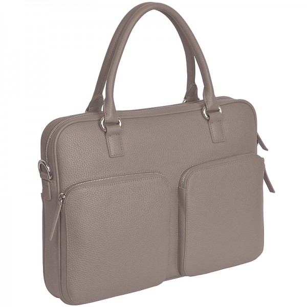 Laptoptasche Leder lichtgrau Chi Chi Fan