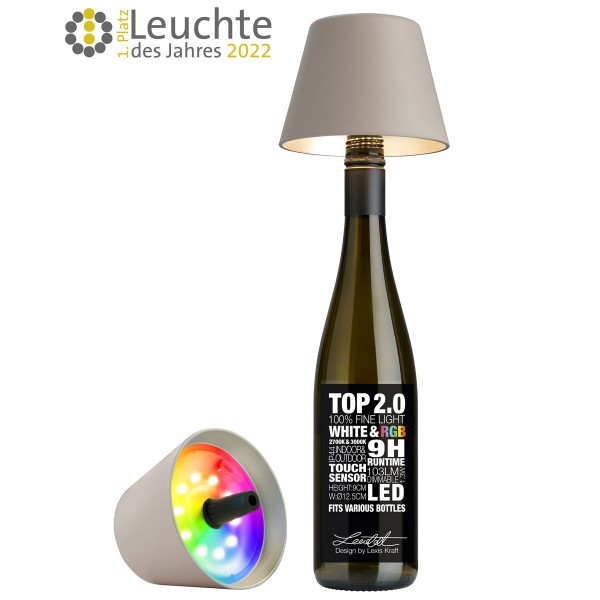 Sompex RGB Akku Flaschenleuchte Top 2.0 Sand