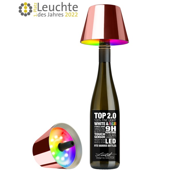 Sompex RGB Akku Flaschenleuchte Top 2.0 Rosegold