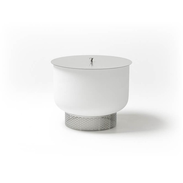 QFlame Quarzglas Feuerschale QSet mit Edelstahl Sockel