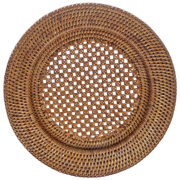 Fiolini Platzteller Rattan Rund Ø32cm Antique Brown