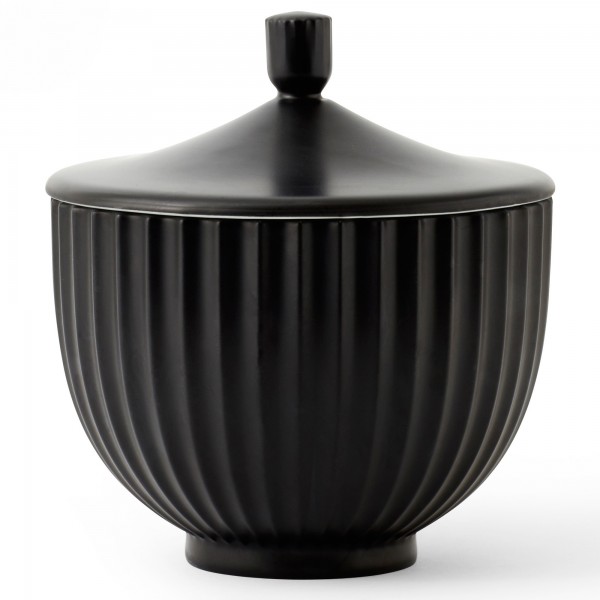 Lyngby Bonbonniere Porzellan schwarz Lyngby Porcelæn