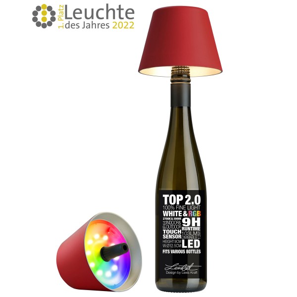 Sompex RGB Akku Flaschenleuchte Top 2.0 Rot