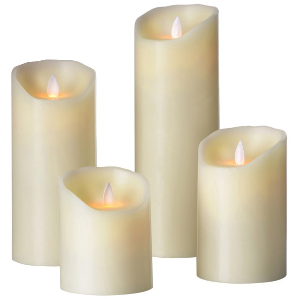 Sompex LED Echtwachskerze Shine mit Fernbedienung 4er Set